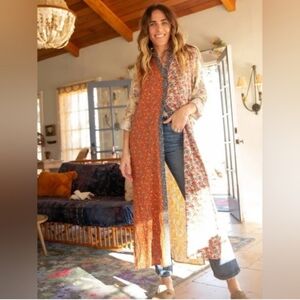 Natural Life Esme Patchwork Button Down Shirt Dress L